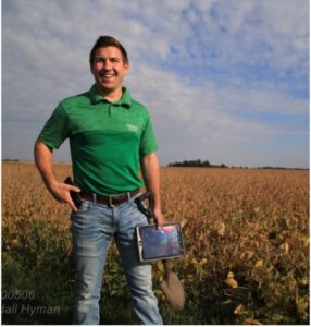 Mitchell Hora in field holding iPad